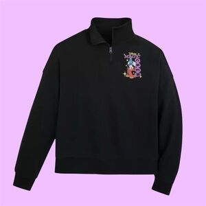 Disney Black Quarter-Zip Sweatshirt
